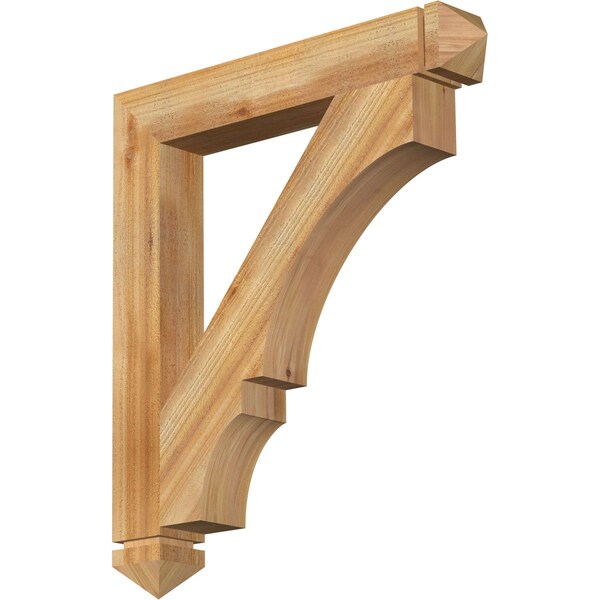 Ekena Millwork Balboa Arts & Crafts Rough Sawn Bracket, Western Red Cedar, 4"W x 28"D x 32"H BKT04X28X32BOA03RWR - main